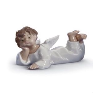 Lladro Porcelain Angel Laying Down Figurine